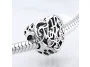 Rodowany srebrny charms beads serce dla mamy cyrkonie srebro 925
