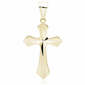 Srebrny pozłacany krzyżyk krzyż diamentowany srebro 925