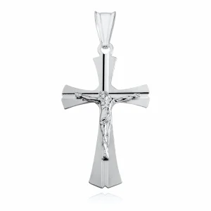 Srebrny rodowany krzyżyk krzyż diamentowany srebro 925