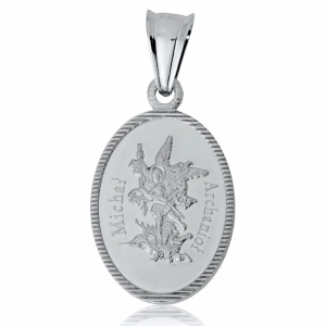Elegancki srebrny wisiorek zawieszka medalik Święty Michał Archanioł srebro 925
