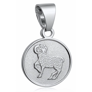 Okrągły srebrny wisior wisiorek znak zodiaku Baran Aries srebro 925
