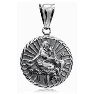 Oksydowany srebrny wisior wisiorek znak zodiaku Panna Virgo srebro 925