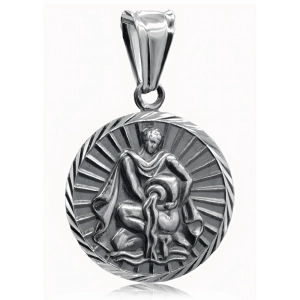 Oksydowany srebrny wisior wisiorek znak zodiaku Wodnik Aquarius srebro 925