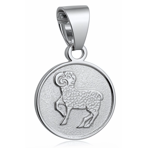Okrągły srebrny wisior wisiorek znak zodiaku Baran Aries srebro 925