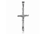 Elegancki srebrny wisior duży krzyż na gruby łańcuch z wizerunkiem Chrystusa srebro 925