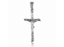 Elegancki srebrny wisior duży krzyż na gruby łańcuch z wizerunkiem Chrystusa srebro 925