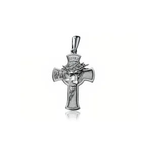 Delikatny srebrny wisior krzyż krzyżyk z wizerunkiem Chrystusa srebro 925