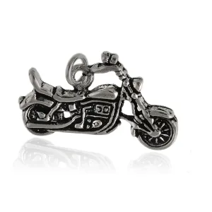 Elegancki oksydowany srebrny wisior wisiorek motocykl motor srebro 925