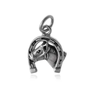 Elegancki oksydowany srebrny wisior koń konik kucyk srebro 925