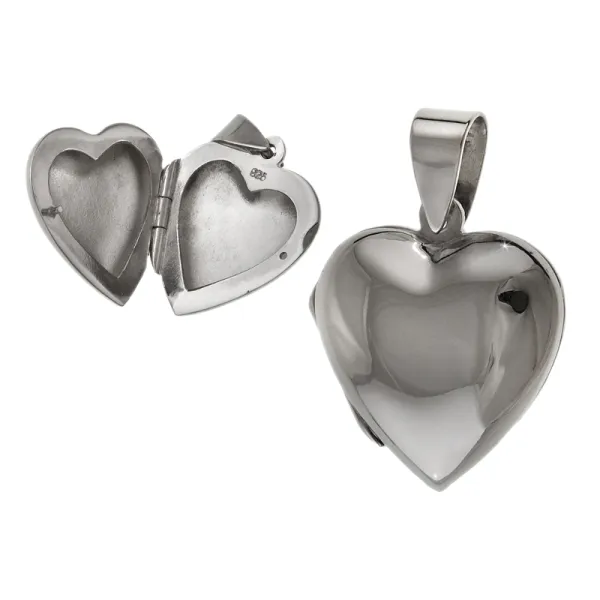 Gładki srebrny wisior wisiorek otwierany sekretnik puzderko serce serduszko heart srebro 925