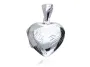 Elegancki srebrny otwierany wisiorek puzderko serce serduszko wzorek wzór srebro 925