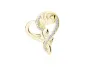 Pozłacany srebrny wisiorek serce serduszko kwiat róży białe cyrkonie srebro 925